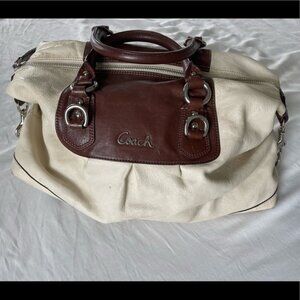 Coach Cream and Chocolate Top Handle Bag